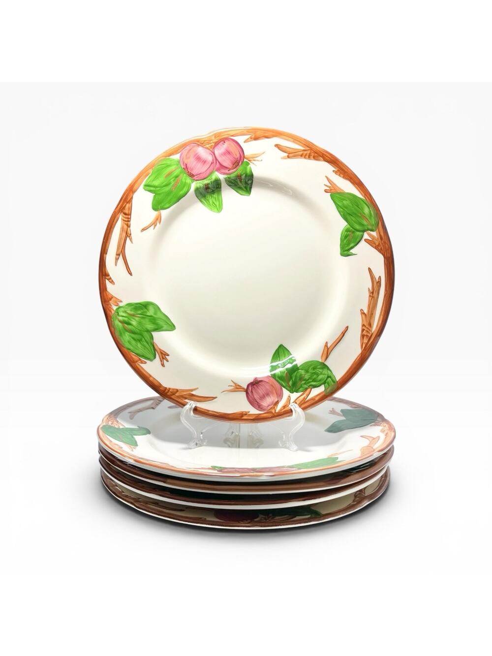 Franciscan “Apple” Set of 5 Oversized Earthenware Dinner Plates 10 3/4”